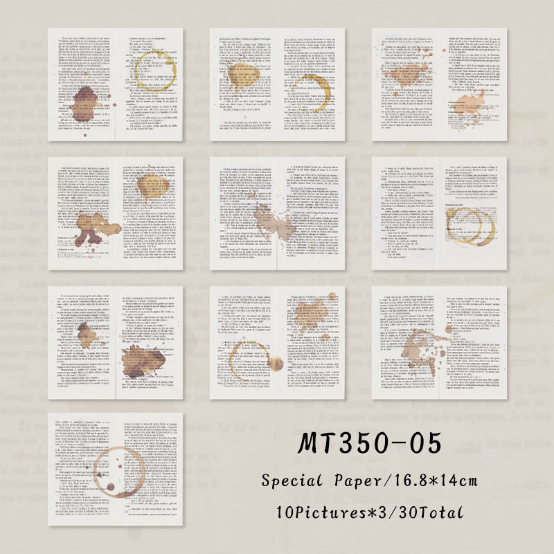 30PCS Memory Library series material paper