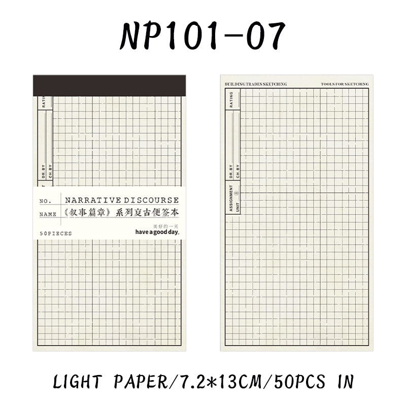 50PCS Narrative discourse series note paper