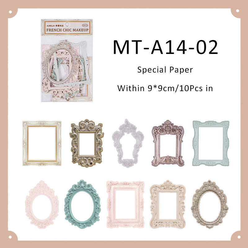 10PCS French romance series material paper