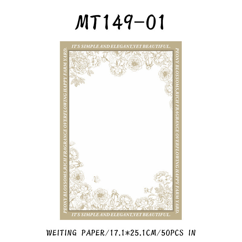 50PCS Meet Floral Series material paper