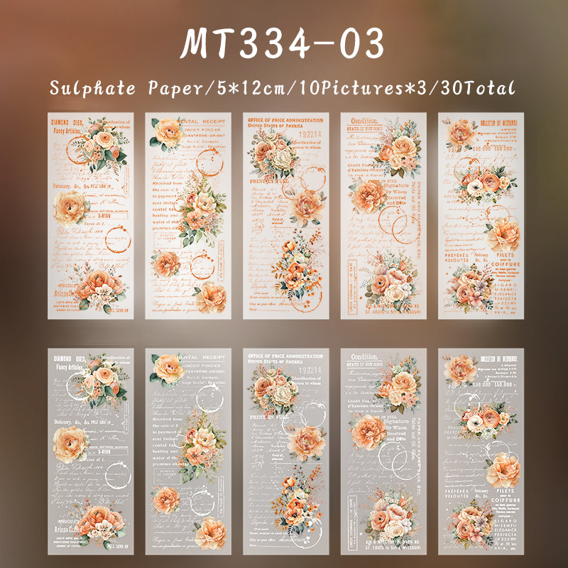 30PCS Flower rhyme manuscript series sticker