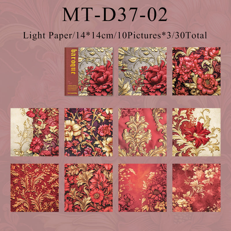 30PCS Passionate Baroque series material paper