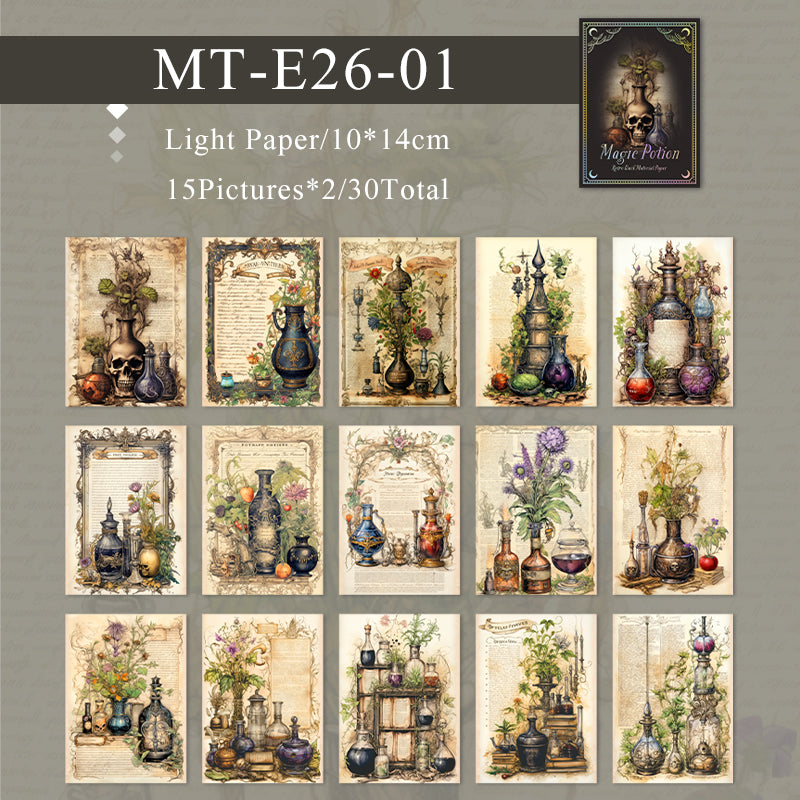 30PCS Magic potion series material paper