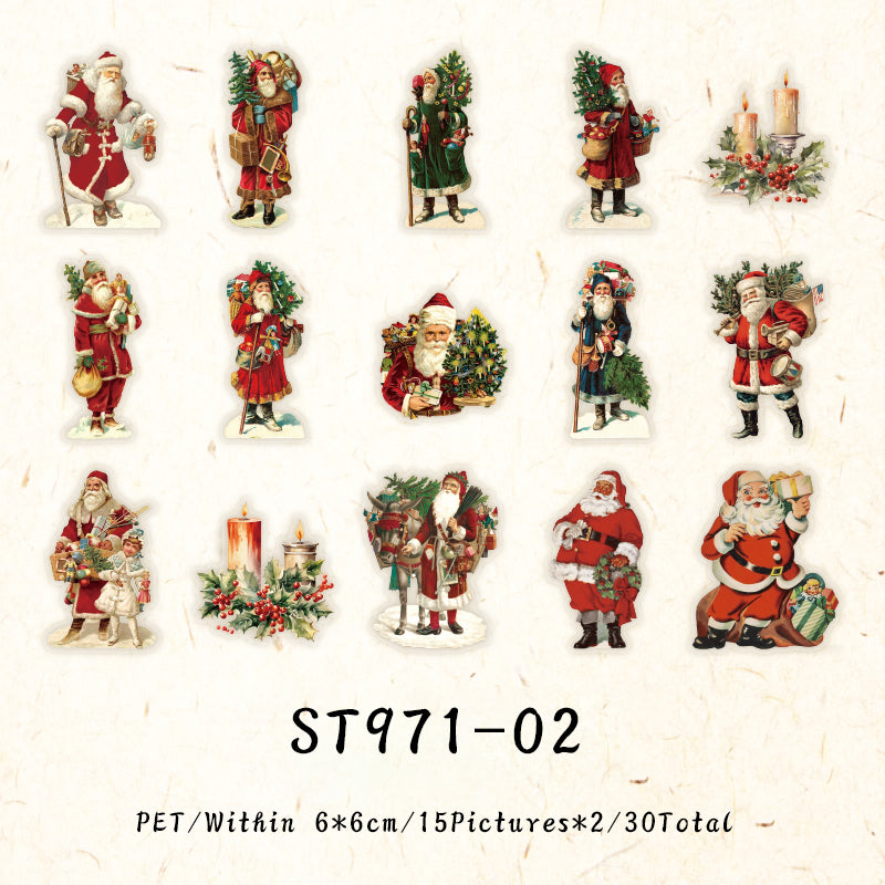 30PCS Bright Christmas Eve series sticker