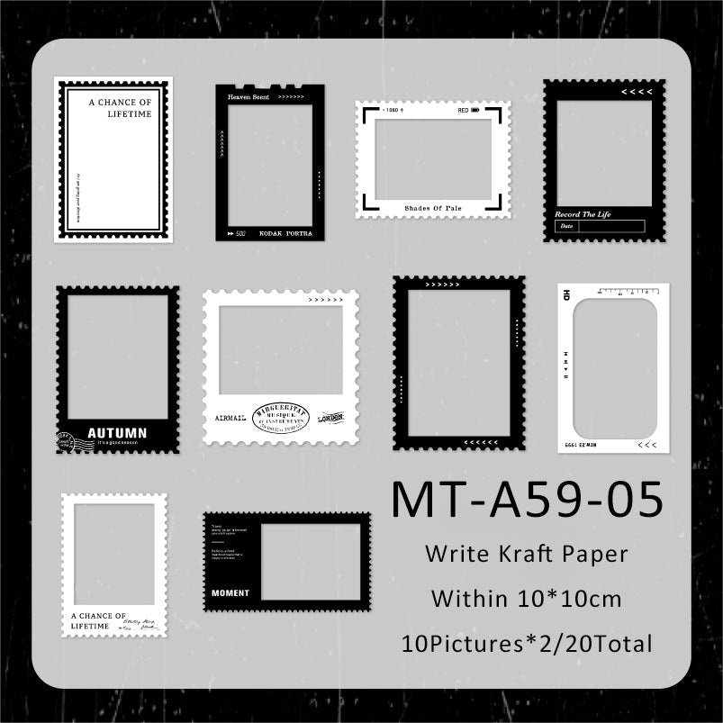 20PCS Time footnotes series material paper