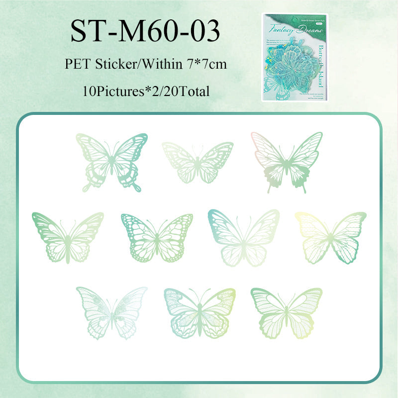 20PCS Dancing butterfly series sticker