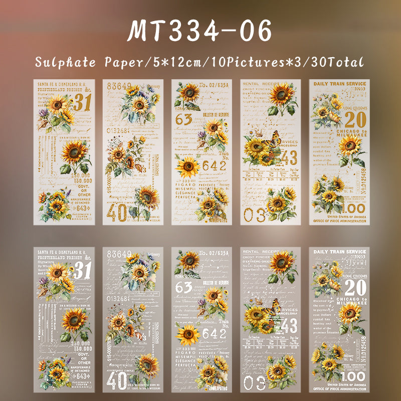 30PCS Flower rhyme manuscript series sticker