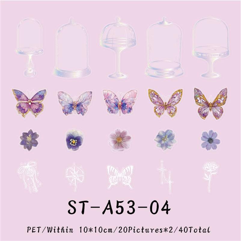 40PCS Butterfly Dance Garden series sticker