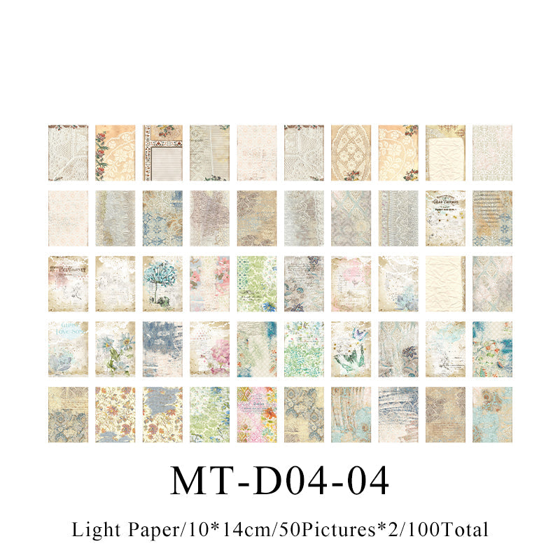 100PCS Flower letter series material paper