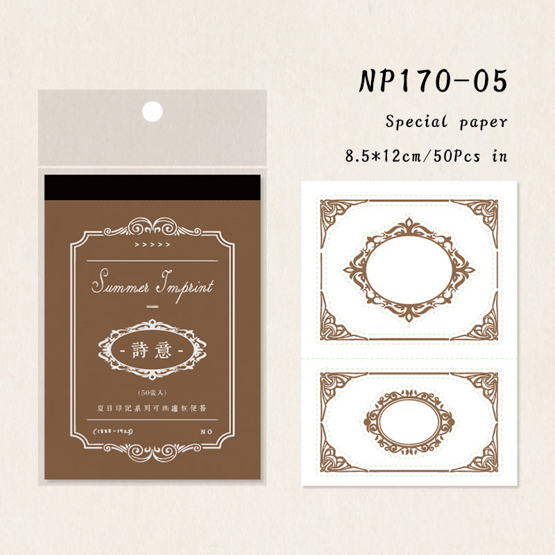 50PCS Summer Mark Series note paper