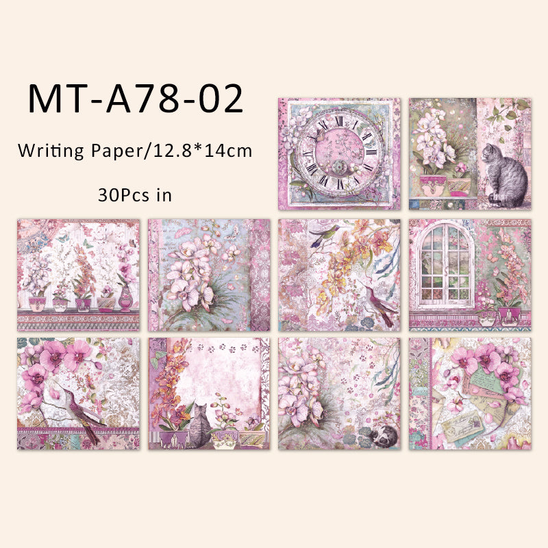 30PCS Romantic Manor Series material paper