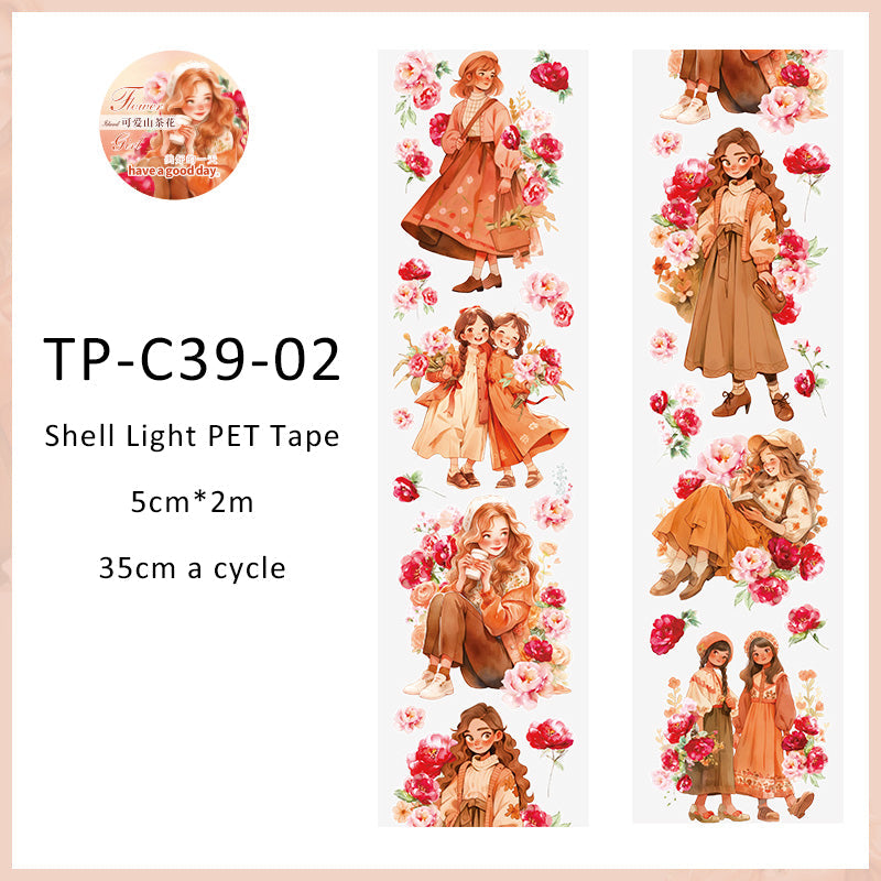 Flower Island girl series Shell Light PET Tape