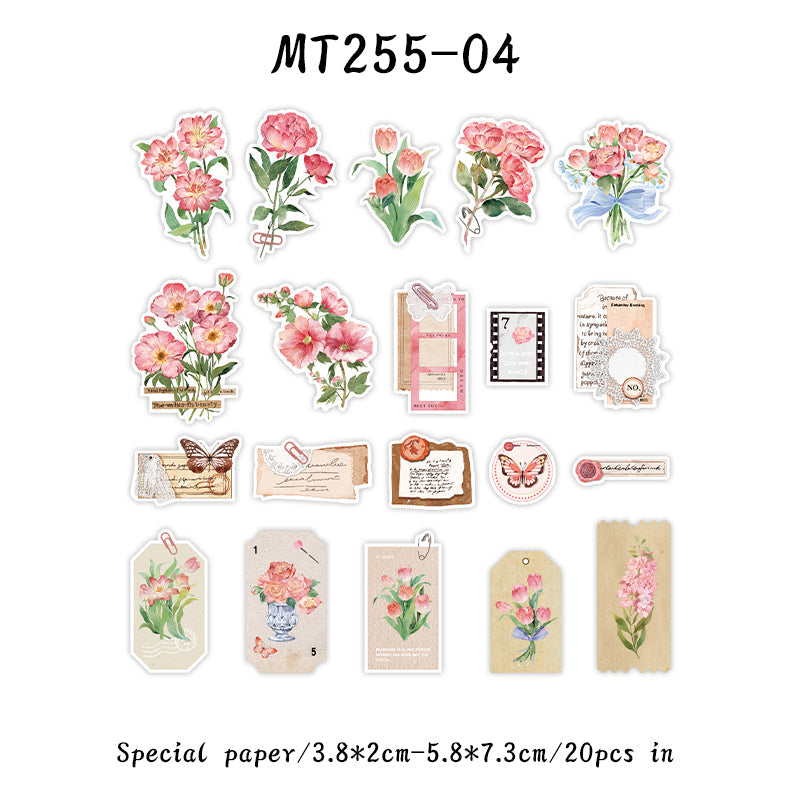 20PCS Bouquet Love series material paper