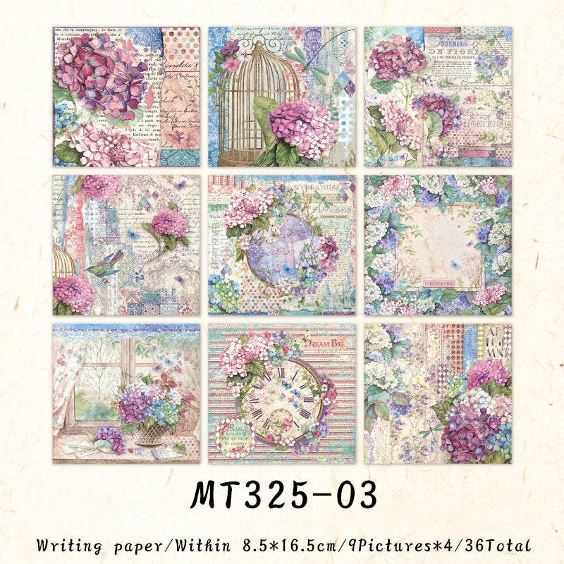 36PCS Strong flower garden series material paper