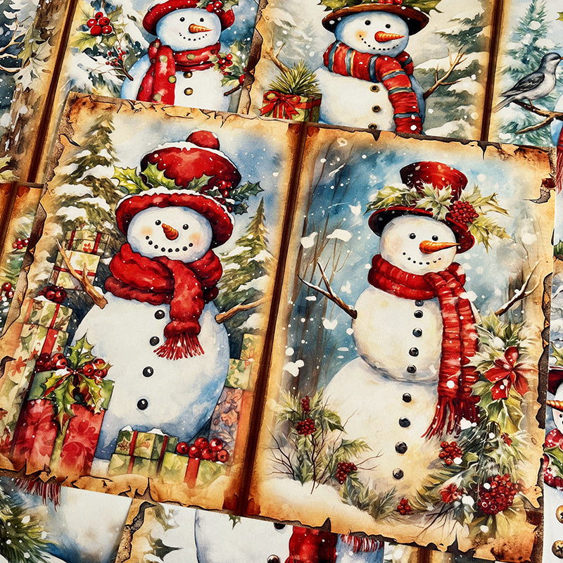 10PCS Santa Claus Snowman background paper