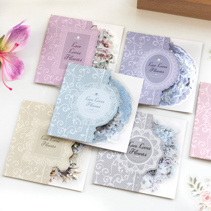 30PCS Lace flower series sticker