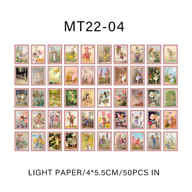 50PCS Fairytale Town Series material paper