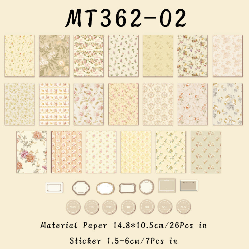 40PCS Flower Poems series material paper