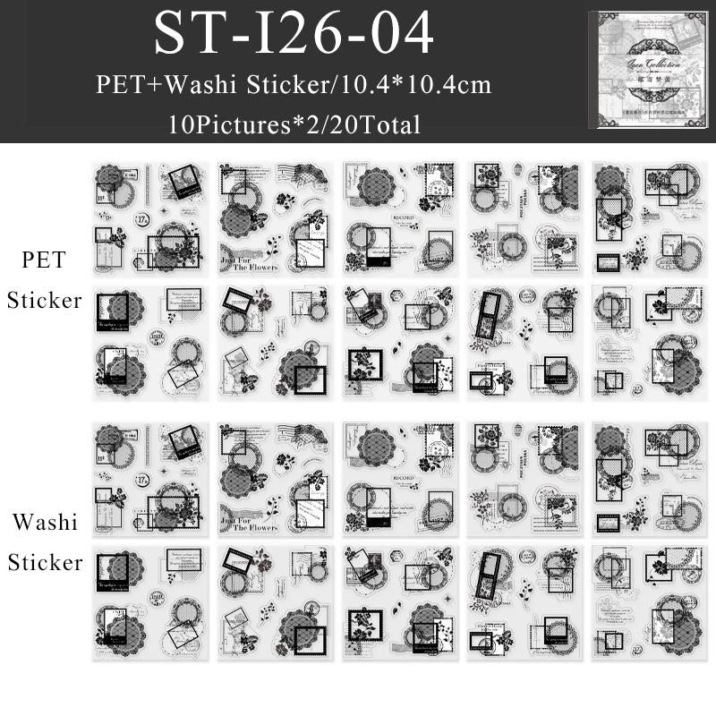 20PCS Lace set sequence series sticker book