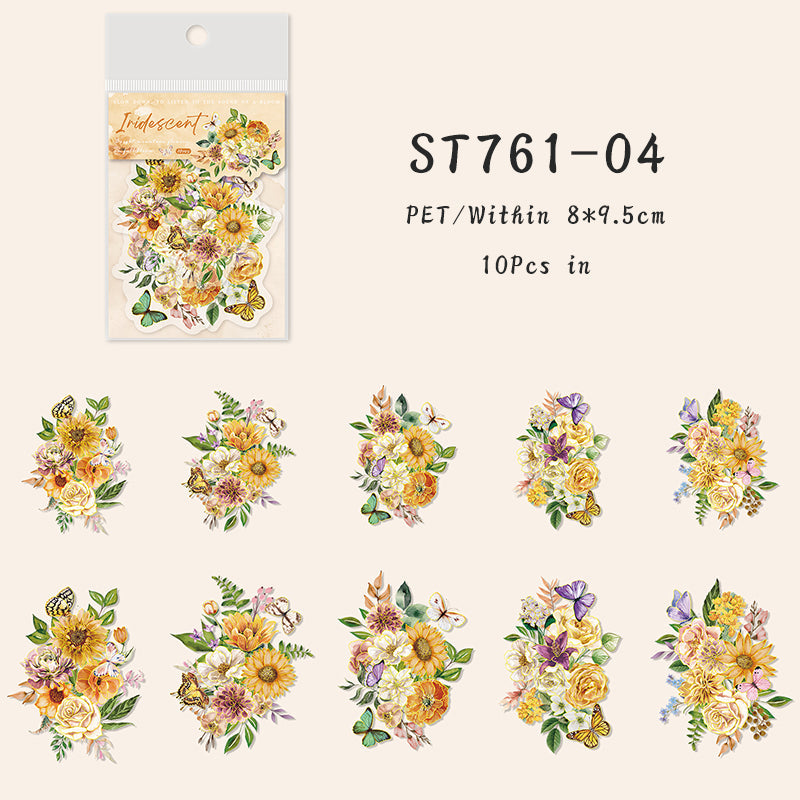 10PCS Mountain flower romantic series sticker