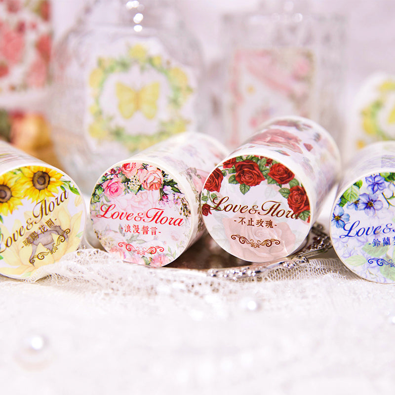 1PCS Embrace a sea of flowers series washi tape