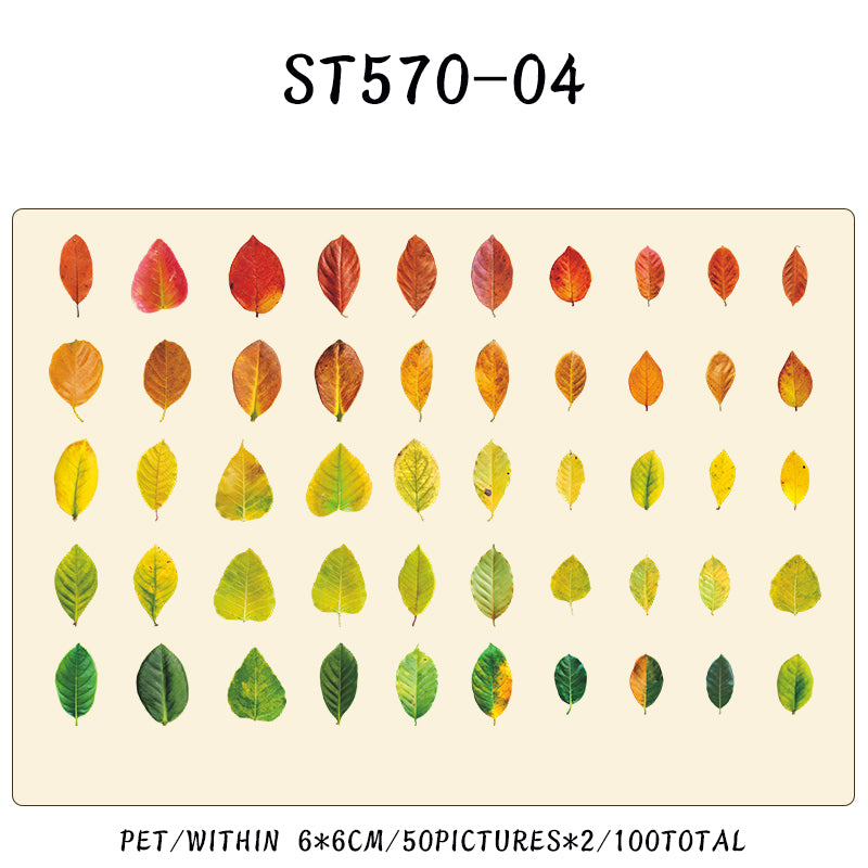 100PCS Four Seasons of leaves series sticker