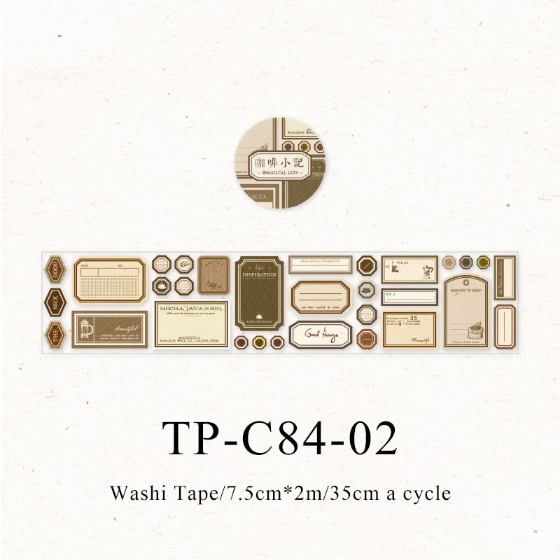 Vintage label notes series washi tape