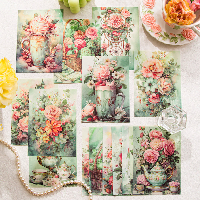 30PCS Four seasons have flower series material paper