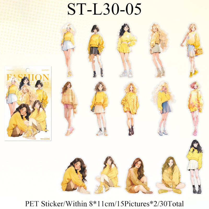 30PCS Fashion street photo series sticker