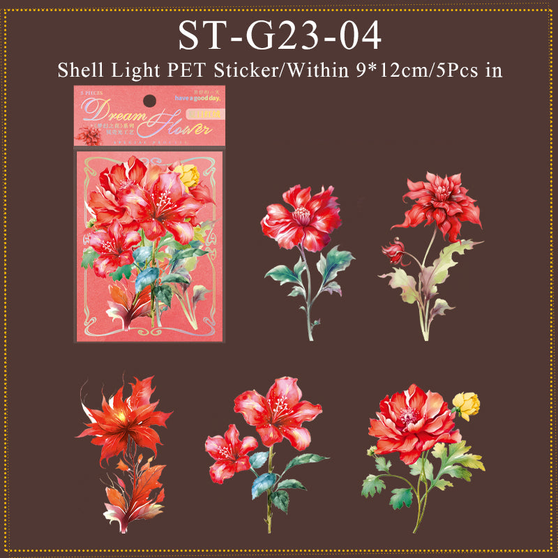 5PCS Dream flower series sticker