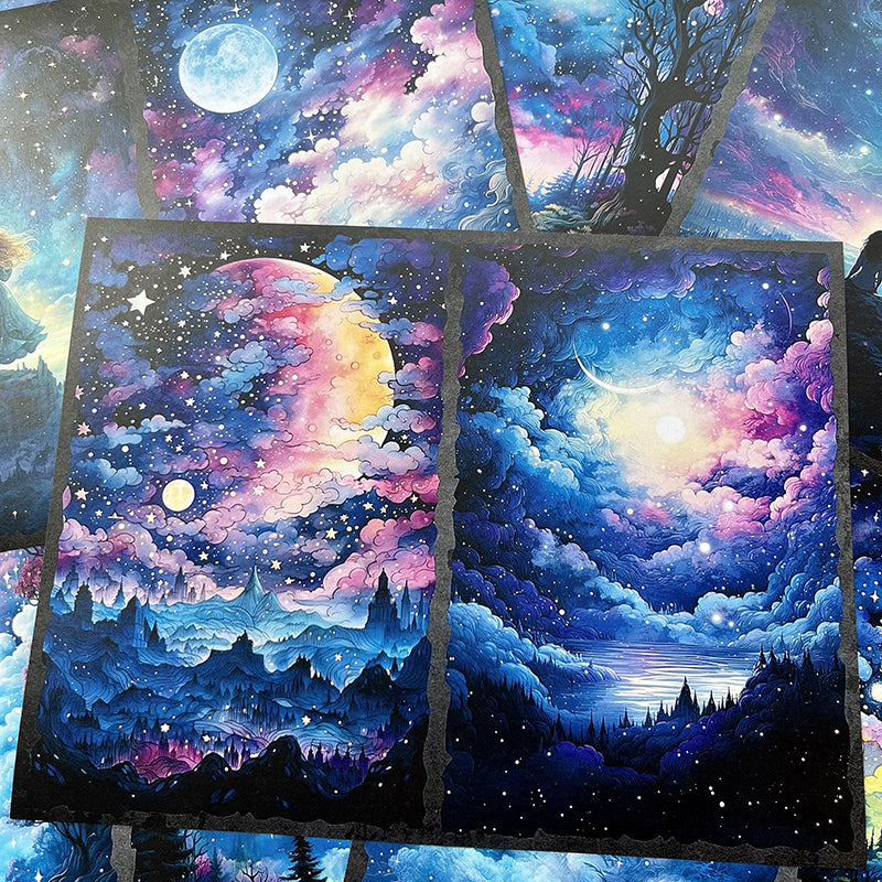 10PCS Magic starry forest background paper