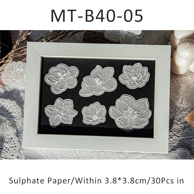 30PCS White tea series material paper