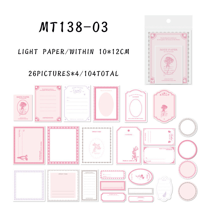 104PCS Mountain Notes Series material paper