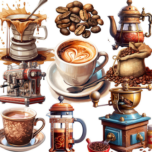 20PCS Vintage coffee sticker