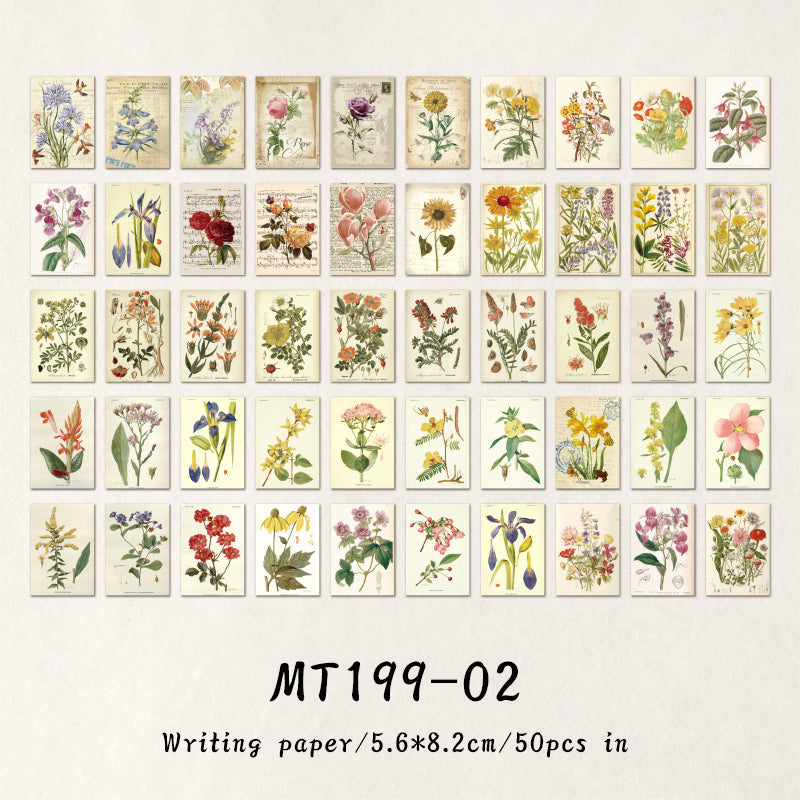 50PCS Nostalgic Memory Series material paper