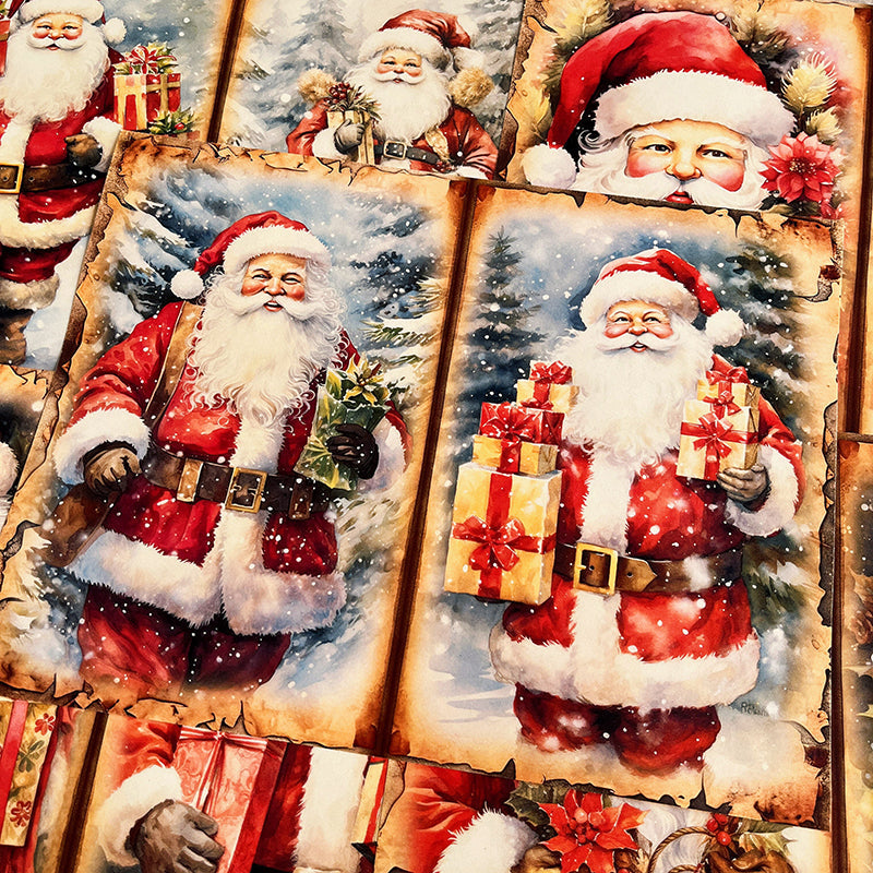 10PCS Santa Claus Snowman background paper