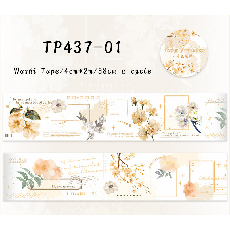 1PCS Magic flower light ink series washi tape