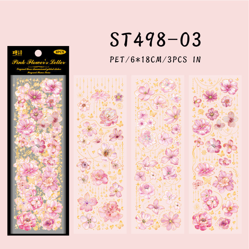 3PCS Fragrant Flower Series seicker