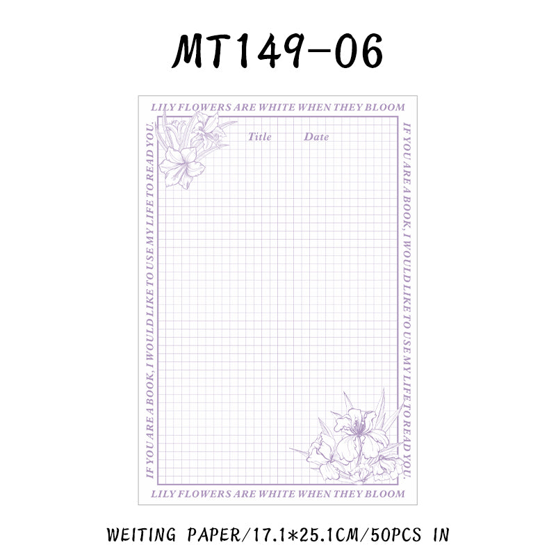 50PCS Meet Floral Series material paper