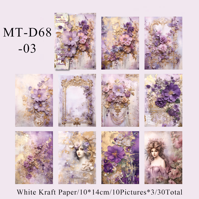 30PCS The beautiful time like a dream series material paper