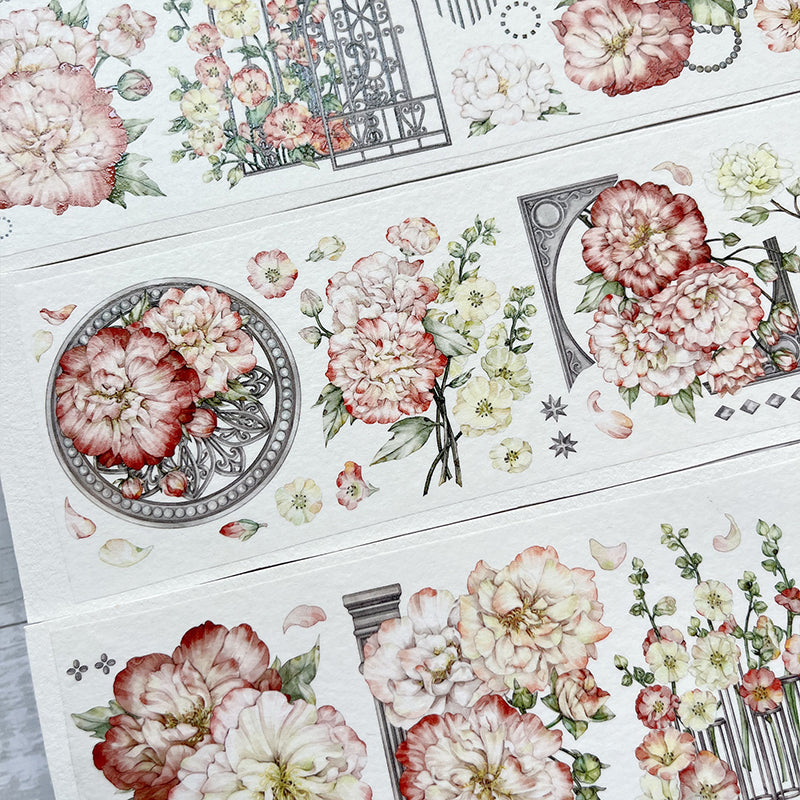 6cm*100cm Hibiscus blossoms Washi/PET Tape