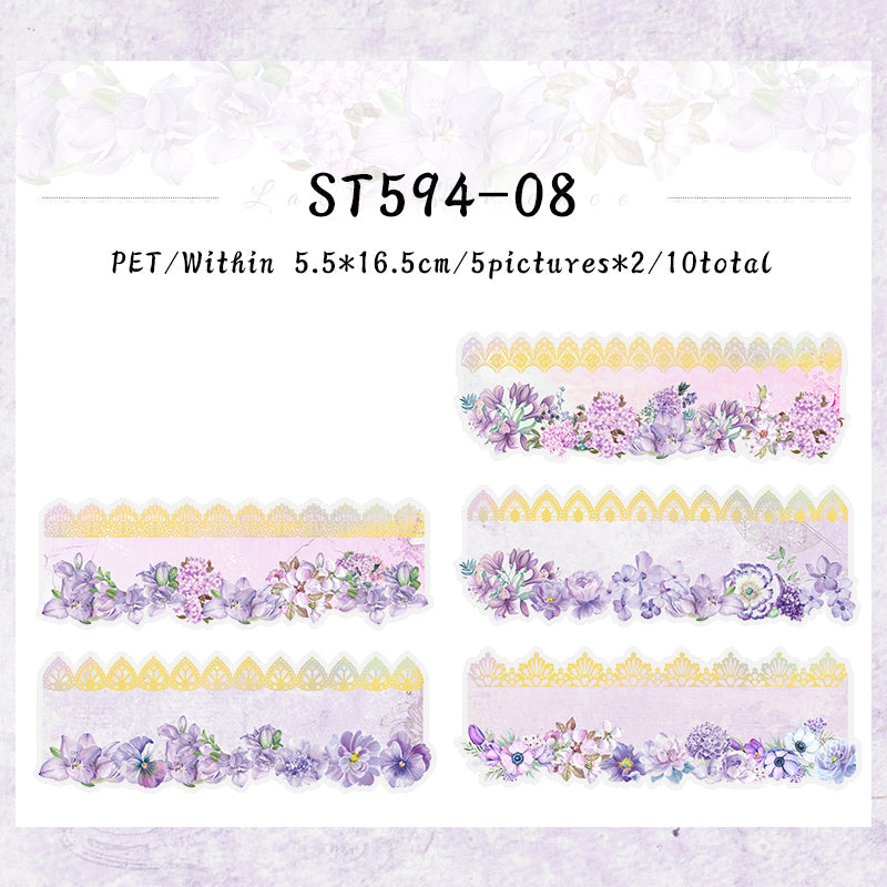 10PCS Lace Romance series sticker