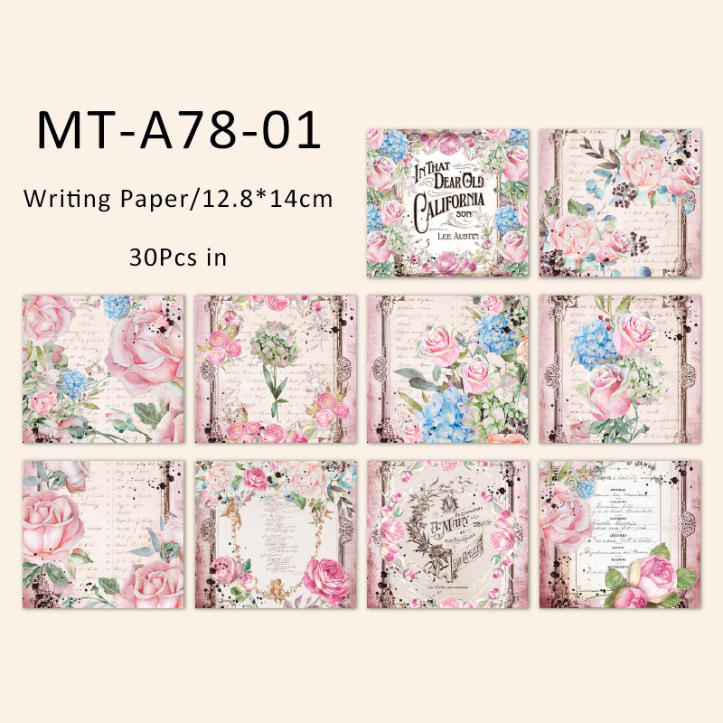 30PCS Romantic Manor Series material paper