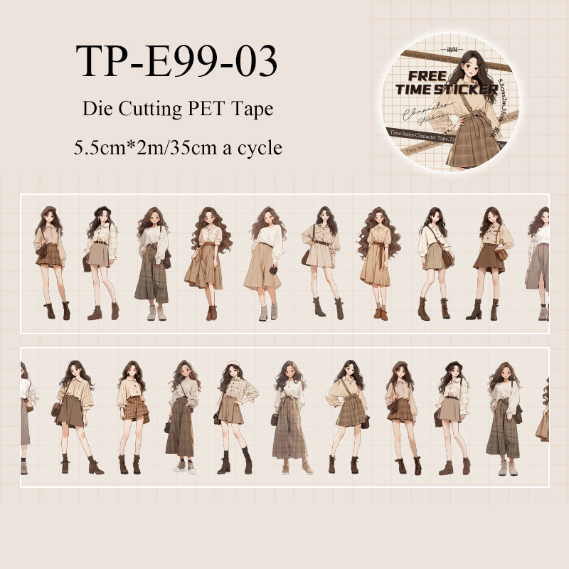 Time shallow language series Die Cutting PET Tape