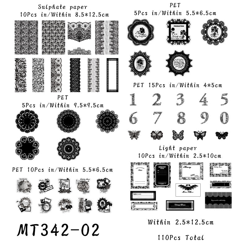 110PCS Night and day series material paper