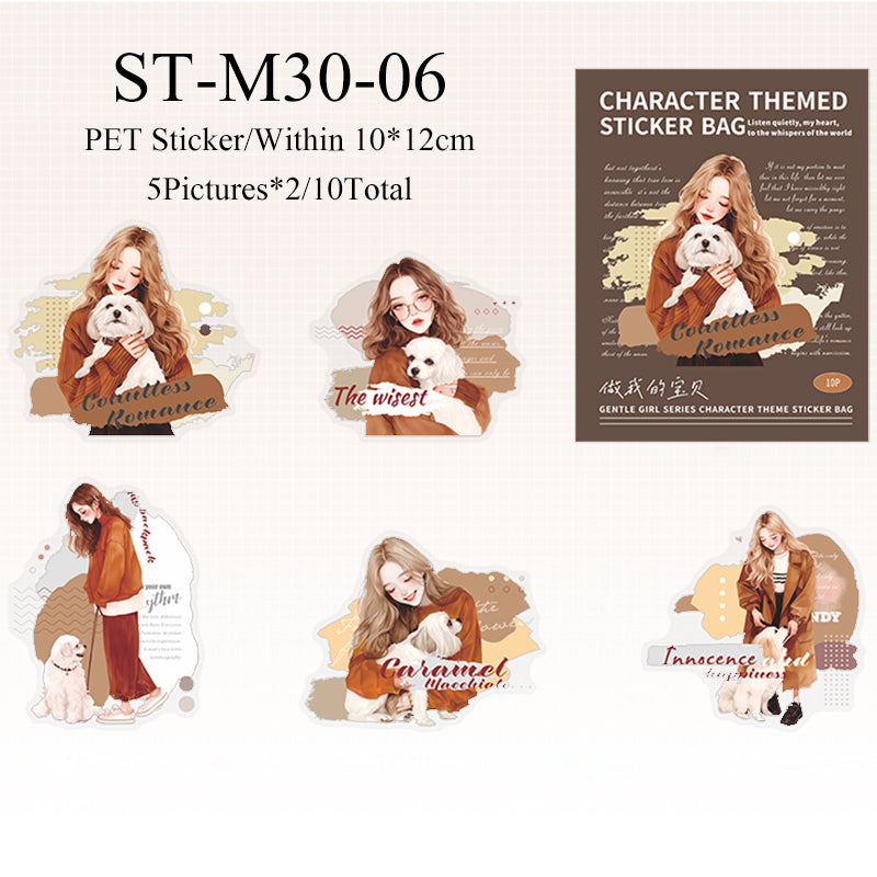 10PCS Gentle girl series sticker