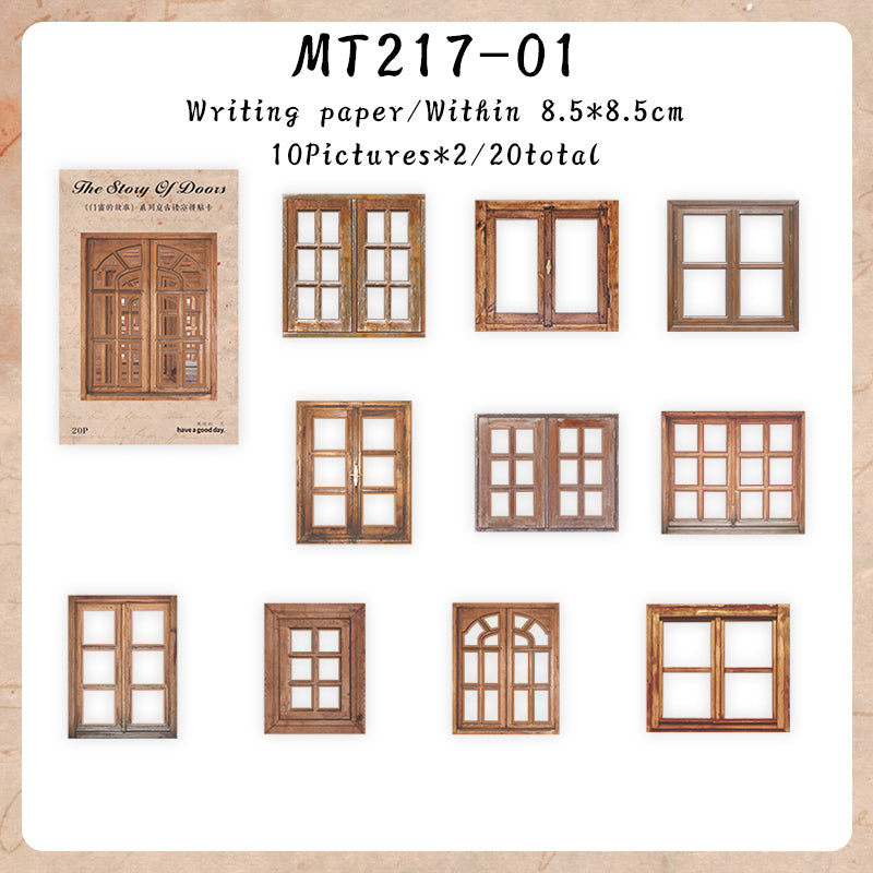 20PCS The story of doors and Windows series material paper