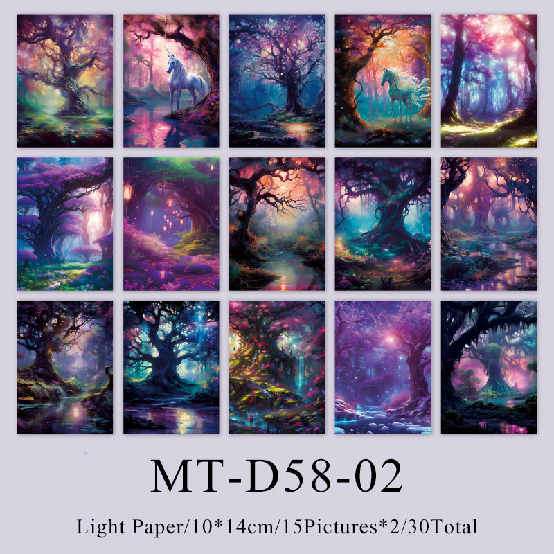 30PCS Mayfly dreamland series material paper