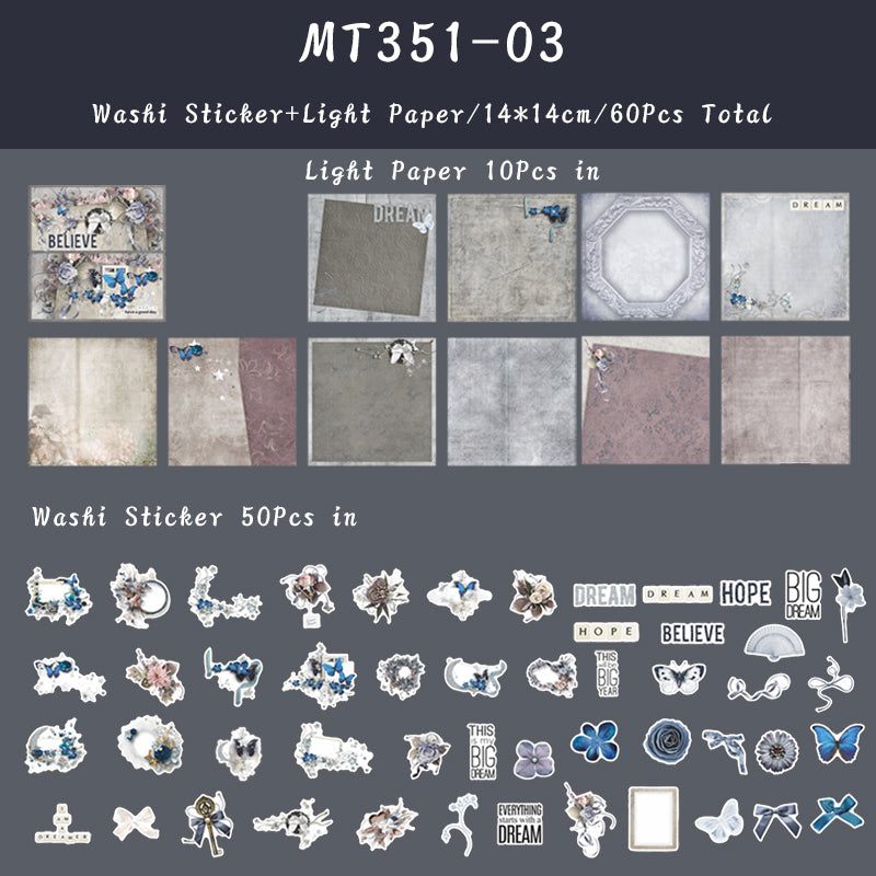 60PCS Hand ledger old items series material paper