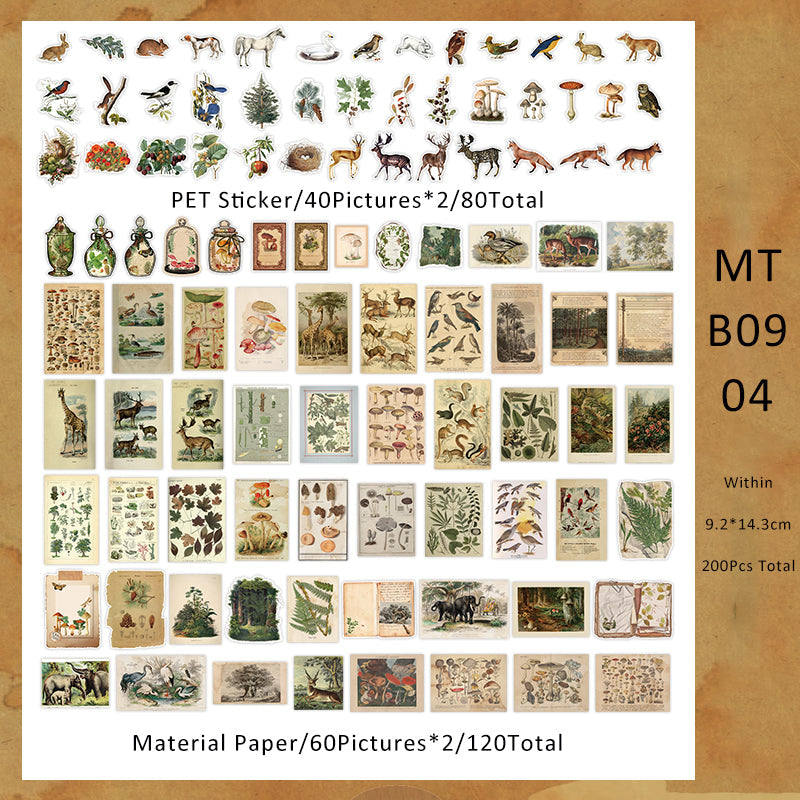 200PCS Thousand Miles of mountains series material paper set